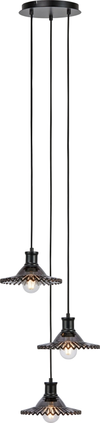 Markslöjd 108853 - Lampadario a sospensione con filo NOVIA 3xE27/40W/230V nero/fumé