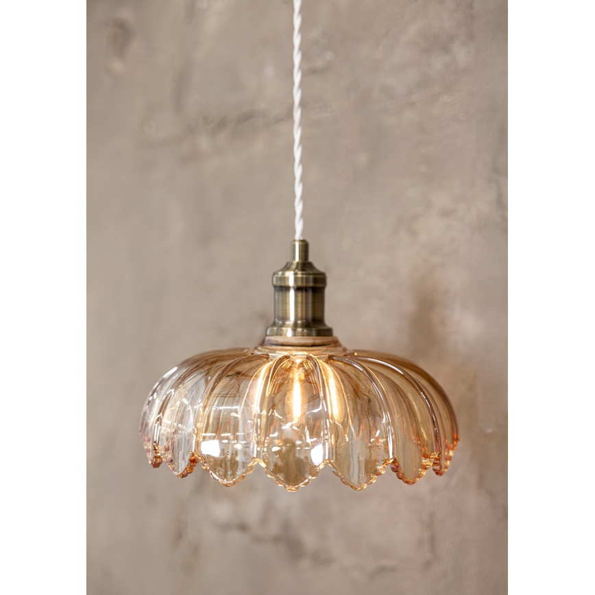 Markslöjd 108858 - Lampadario a sospensione con filo KURAGE 1xE27/40W/230V ottone/fumé beige