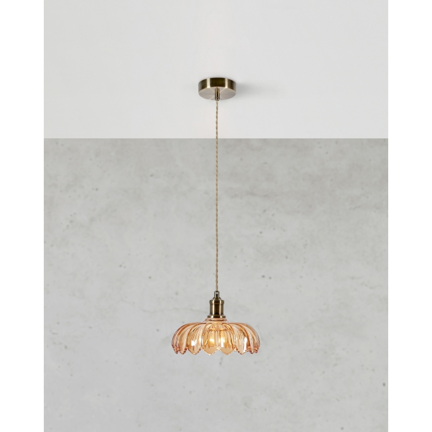 Markslöjd 108858 - Lampadario a sospensione con filo KURAGE 1xE27/40W/230V ottone/fumé beige