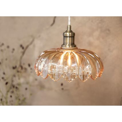Markslöjd 108858 - Lampadario a sospensione con filo KURAGE 1xE27/40W/230V ottone/fumé beige