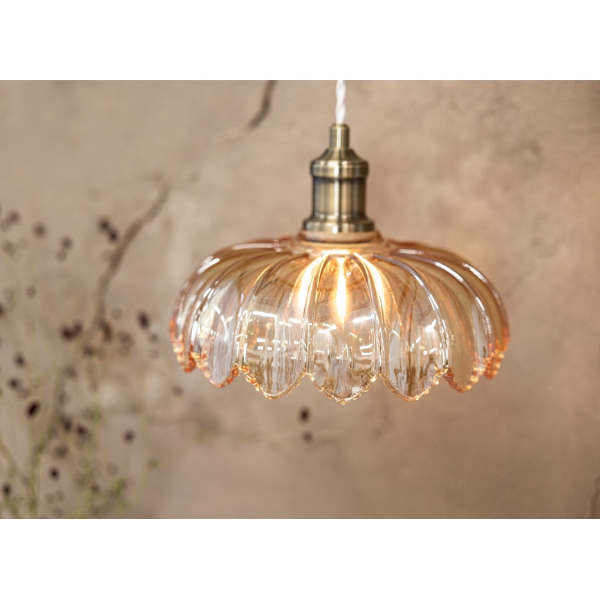 Markslöjd 108858 - Lampadario a sospensione con filo KURAGE 1xE27/40W/230V ottone/fumé beige