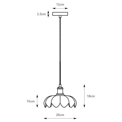 Markslöjd 108858 - Lampadario a sospensione con filo KURAGE 1xE27/40W/230V ottone/fumé beige