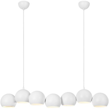 Markslöjd 108859 - Lampadario a sospensione con filo CUPOLO 7xE14/40W/230V bianco