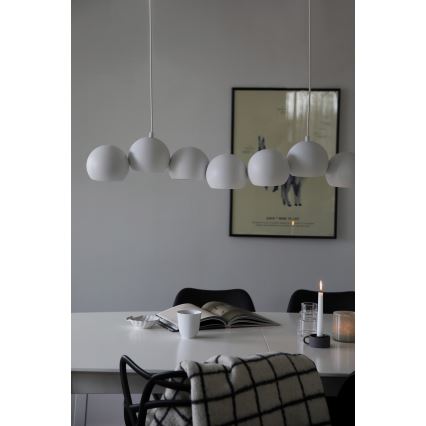 Markslöjd 108859 - Lampadario a sospensione con filo CUPOLO 7xE14/40W/230V bianco