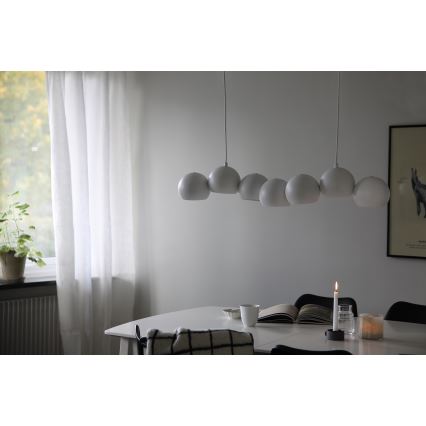Markslöjd 108859 - Lampadario a sospensione con filo CUPOLO 7xE14/40W/230V bianco