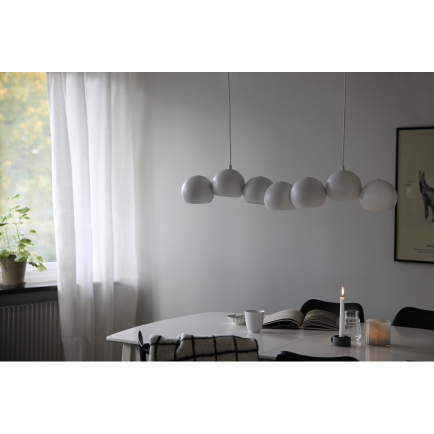 Markslöjd 108859 - Lampadario a sospensione con filo CUPOLO 7xE14/40W/230V bianco