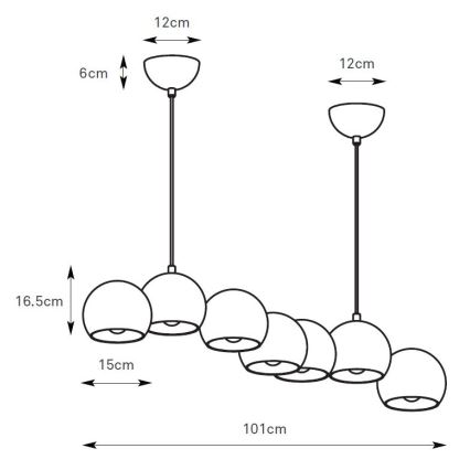 Markslöjd 108859 - Lampadario a sospensione con filo CUPOLO 7xE14/40W/230V bianco