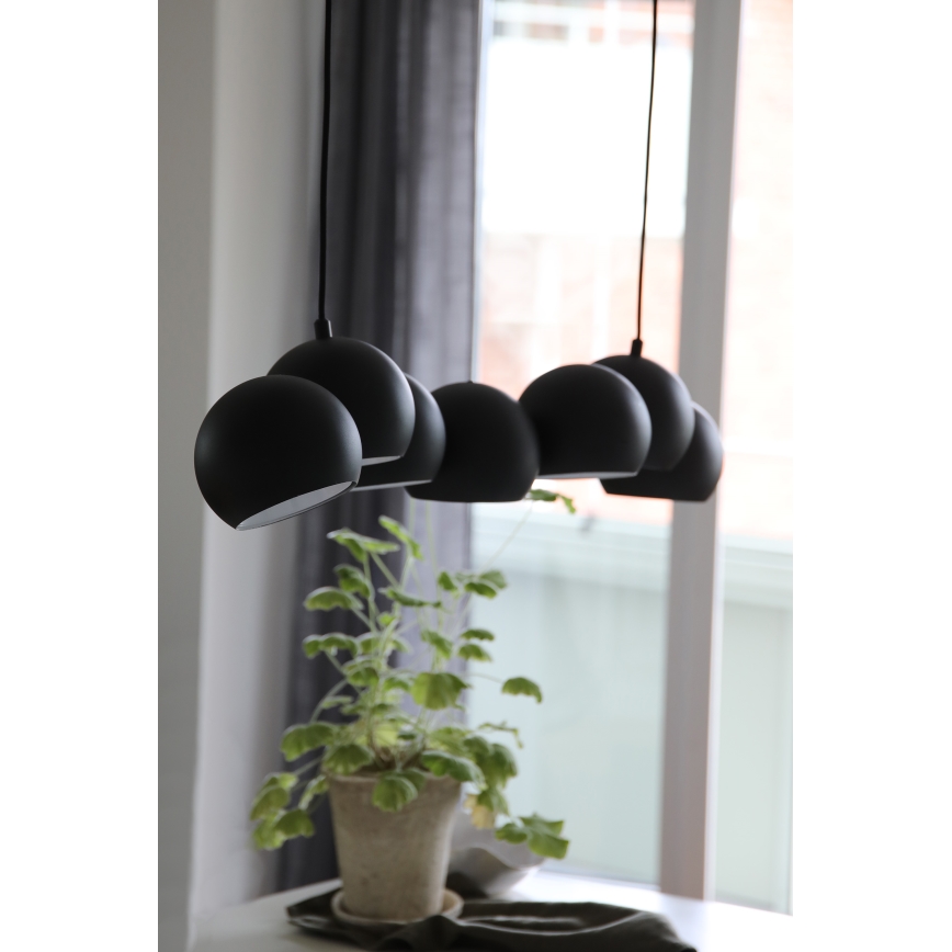 Markslöjd 108860 - Lampadario a sospensione con filo CUPOLO 7xE14/40W/230V nero