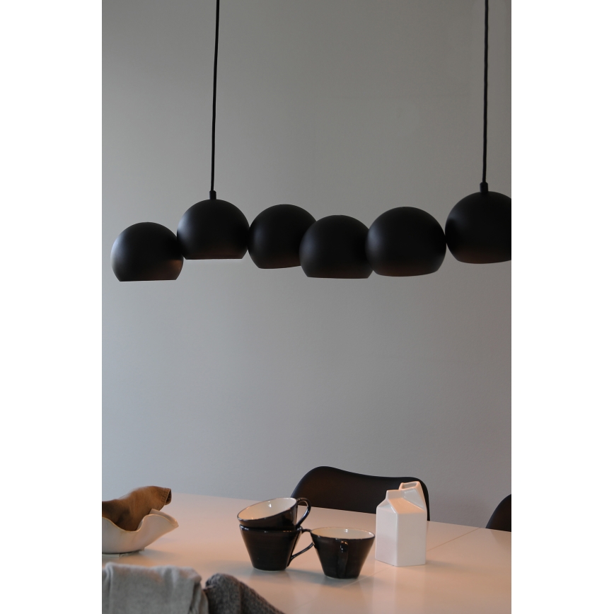 Markslöjd 108860 - Lampadario a sospensione con filo CUPOLO 7xE14/40W/230V nero