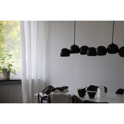 Markslöjd 108860 - Lampadario a sospensione con filo CUPOLO 7xE14/40W/230V nero