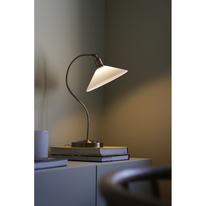 Markslöjd 108863 - Lampada da tavolo VELA 1xE27/40W/230V ottone/bianco
