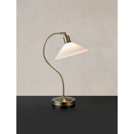 Markslöjd 108863 - Lampada da tavolo VELA 1xE27/40W/230V ottone/bianco