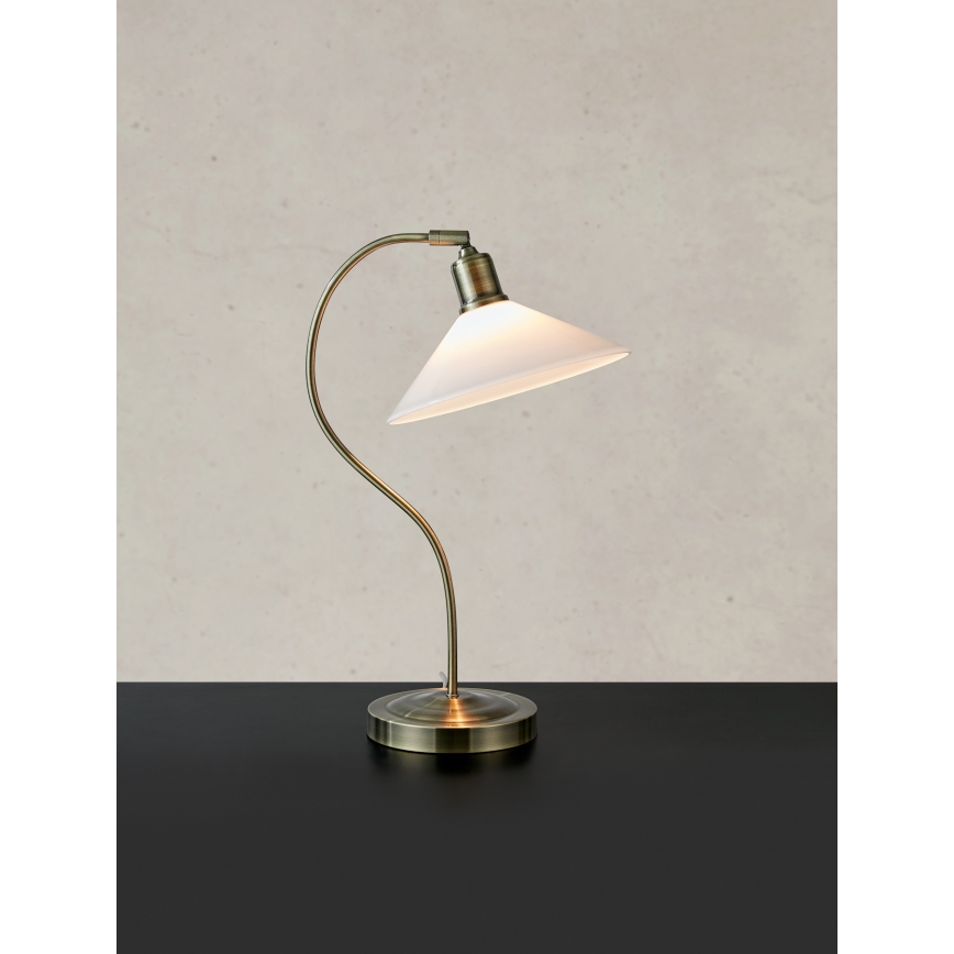 Markslöjd 108863 - Lampada da tavolo VELA 1xE27/40W/230V ottone/bianco
