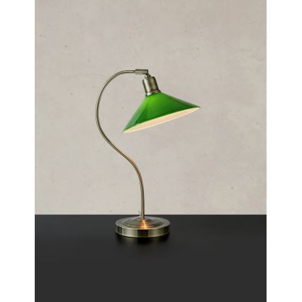 Markslöjd 108864 - Lampada da tavolo VELA 1xE27/40W/230V ottone/verde