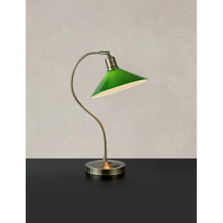 Markslöjd 108864 - Lampada da tavolo VELA 1xE27/40W/230V ottone/verde