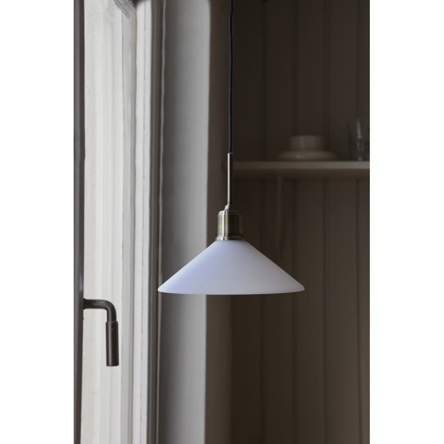 Markslöjd 108867 - Lampadario a sospensione con filo VELA 1xE27/40W/230V ottone/bianco