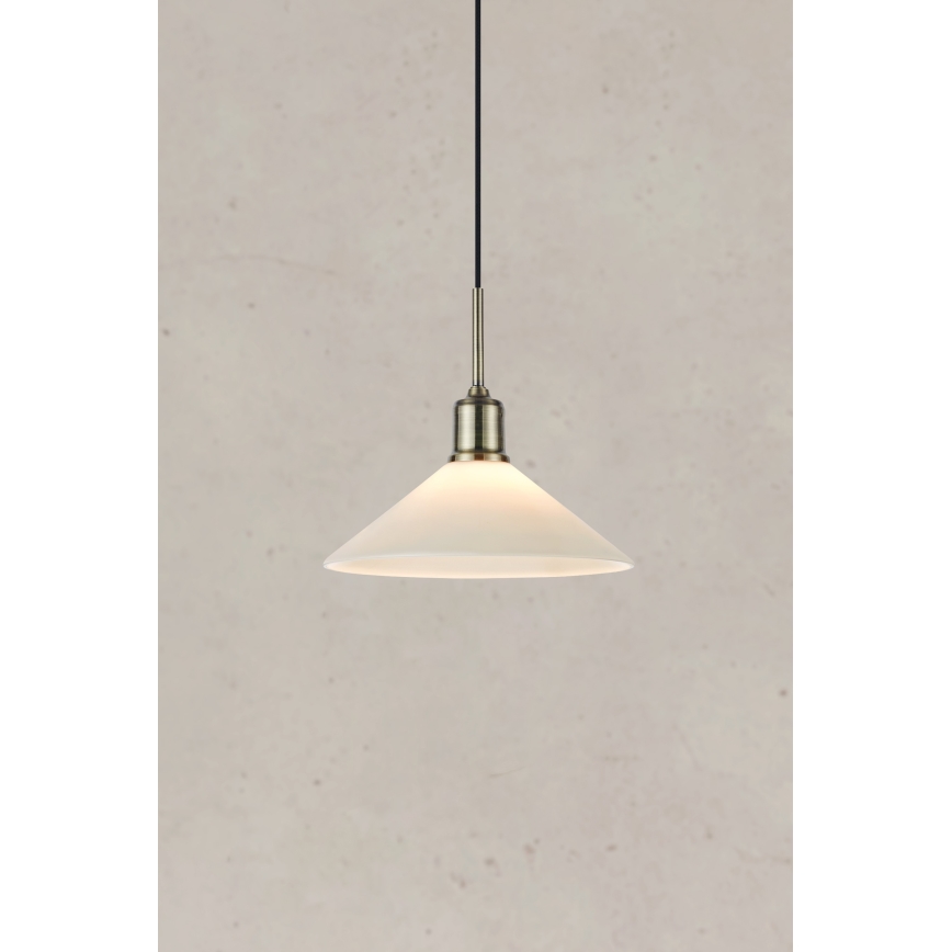 Markslöjd 108867 - Lampadario a sospensione con filo VELA 1xE27/40W/230V ottone/bianco