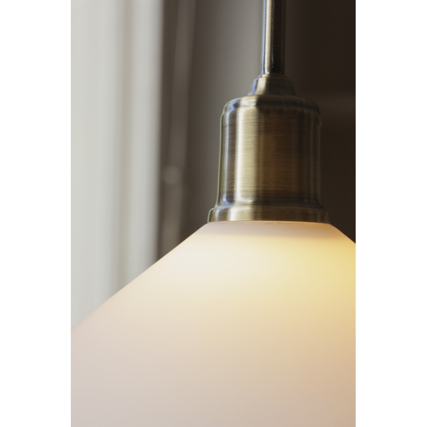 Markslöjd 108867 - Lampadario a sospensione con filo VELA 1xE27/40W/230V ottone/bianco
