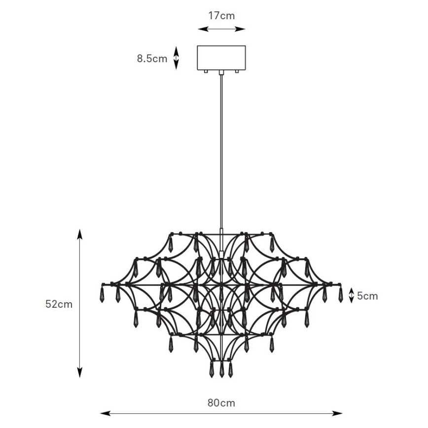 Markslöjd 108870 - LED Lampadario di cristallo dimmerabile a filo EFESOS LED/25W/230V diametro 80 cm
