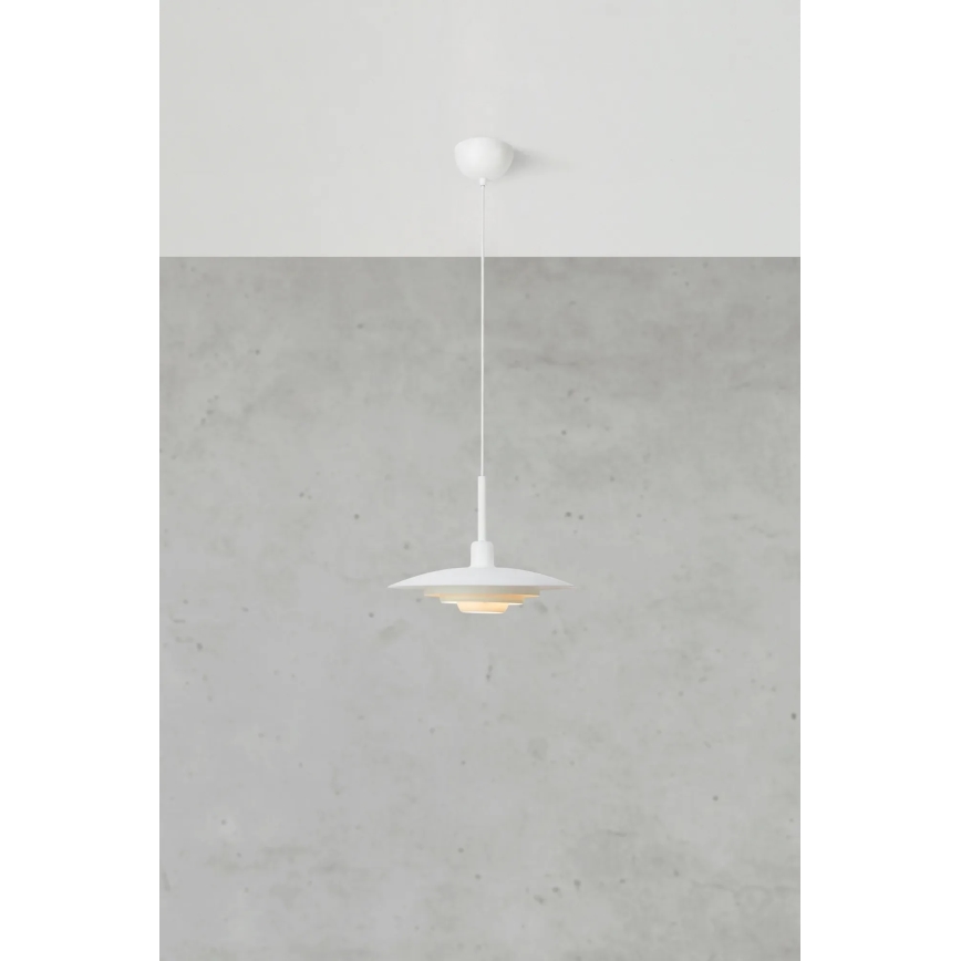 Markslöjd 108874 - Lampada a sospensione su cavo PINY 1xE27/60W/230V Ø 35 cm bianco
