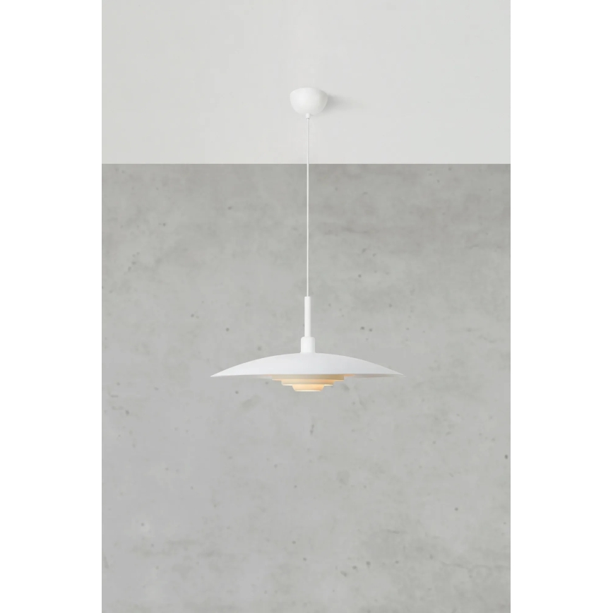 Markslöjd 108876 - Lampadario a sospensione su cavo PINY 1xE27/60W/230V diam. 57 cm bianco