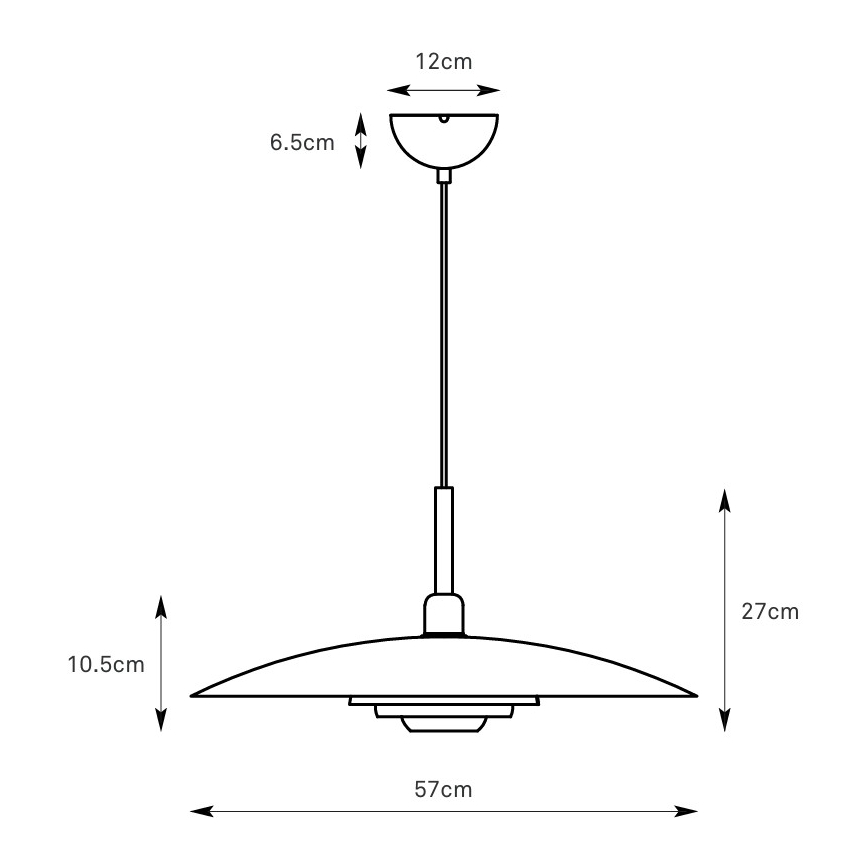 Markslöjd 108876 - Lampadario a sospensione su cavo PINY 1xE27/60W/230V diam. 57 cm bianco