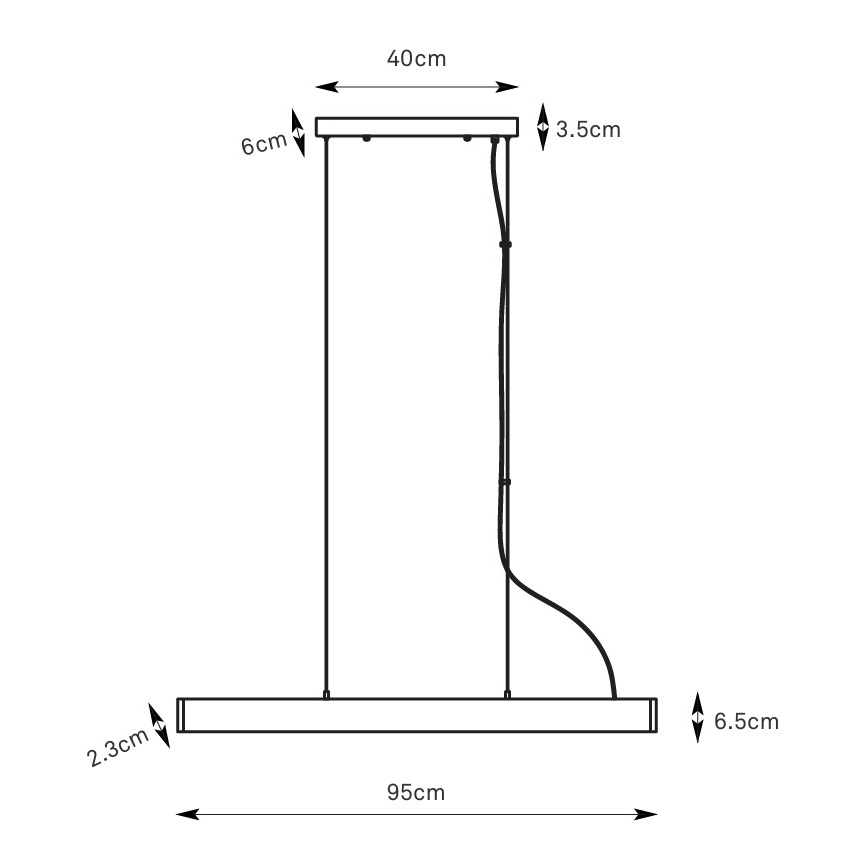 Markslöjd 108892 - Lampada a sospensione dimmerabile a LED su cavo PLANO LED/38W/230V bianca