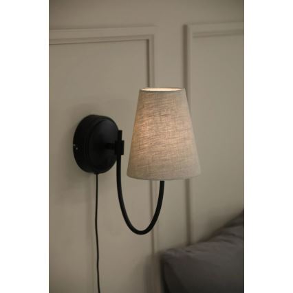 Markslöjd 108907 - Applique da parete AMAR 1xE14/40W/230V beige/nero