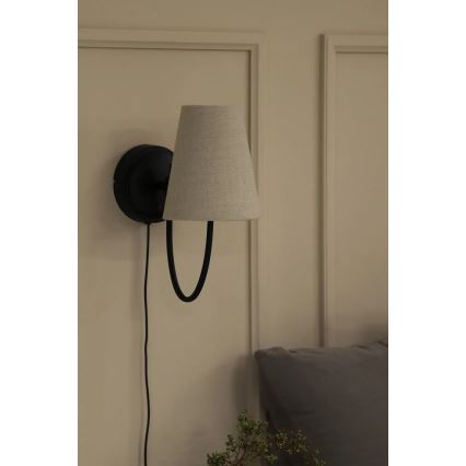 Markslöjd 108907 - Applique da parete AMAR 1xE14/40W/230V beige/nero