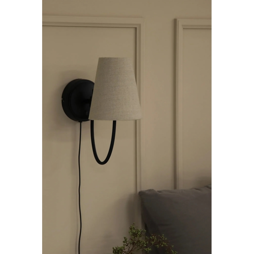 Markslöjd 108907 - Applique da parete AMAR 1xE14/40W/230V beige/nero