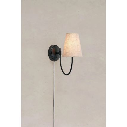 Markslöjd 108907 - Applique da parete AMAR 1xE14/40W/230V beige/nero