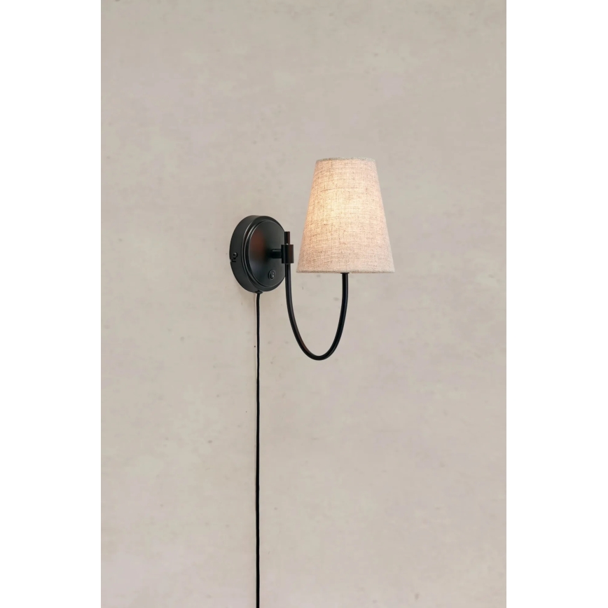 Markslöjd 108907 - Applique da parete AMAR 1xE14/40W/230V beige/nero