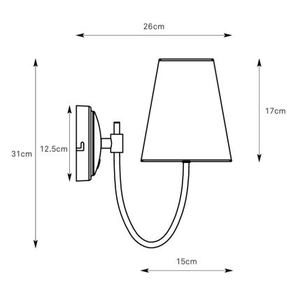 Markslöjd 108907 - Applique da parete AMAR 1xE14/40W/230V beige/nero