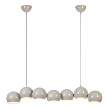 Markslöjd 108914 - Lampadario sospeso a cavo CUPOLO 7xE14/40W/230V grigio