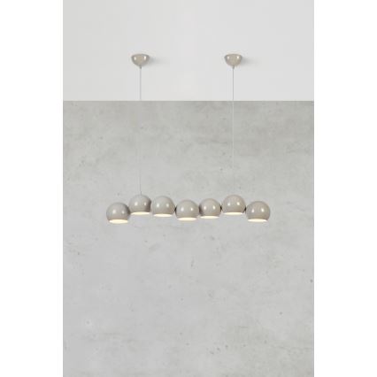 Markslöjd 108914 - Lampadario sospeso a cavo CUPOLO 7xE14/40W/230V grigio