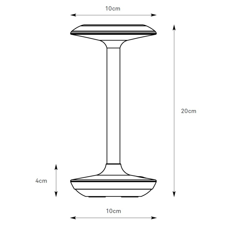 Markslöjd 108917 - LED Dimmerabile per esterni ricaricabile lampada da tavolo PETIT LED/2W/1800 mAh 2200/2700/3000K IP44 grigio