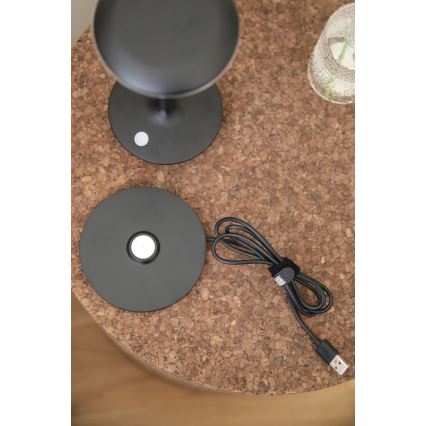 Markslöjd 108918 - LED Dimmerabile per esterni ricaricabile lampada da tavolo PETIT LED/2W/1800 mAh 2200/2700/3000K IP44 nero