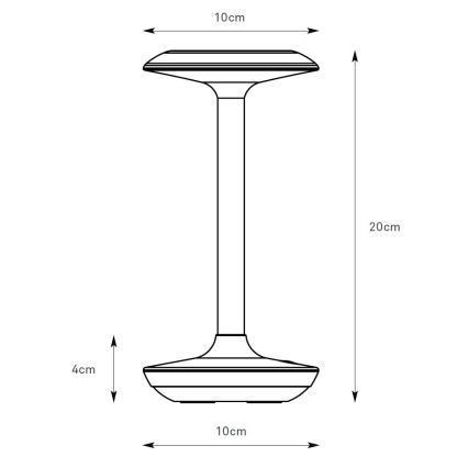 Markslöjd 108918 - LED Dimmerabile per esterni ricaricabile lampada da tavolo PETIT LED/2W/1800 mAh 2200/2700/3000K IP44 nero