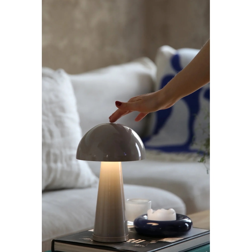 Markslöjd 108950 - Lampada da tavolo ricaricabile dimmerabile a LED FUNGI LED/1,5W/5V 2000 mAh IP44 grigia