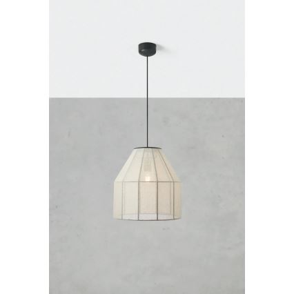 Markslöjd 108956 - Lampada a sospensione con cavo AIKO 1xE27/60W/230V lino/nero