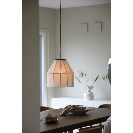 Markslöjd 108956 - Lampada a sospensione con cavo AIKO 1xE27/60W/230V Ø 37 cm crema/nera