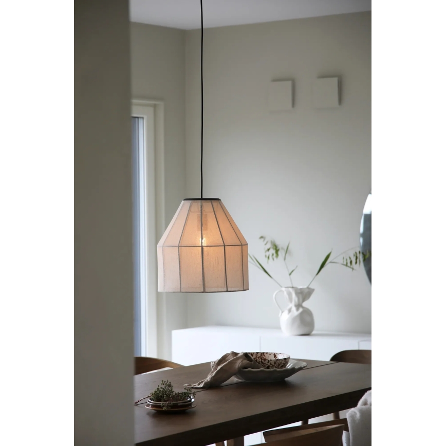 Markslöjd 108956 - Lampada a sospensione con cavo AIKO 1xE27/60W/230V Ø 37 cm crema/nera