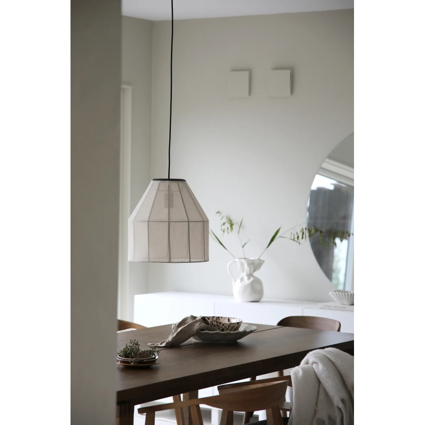 Markslöjd 108956 - Lampada a sospensione con cavo AIKO 1xE27/60W/230V Ø 37 cm crema/nera
