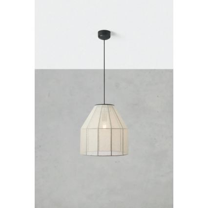 Markslöjd 108956 - Lampada a sospensione con cavo AIKO 1xE27/60W/230V Ø 37 cm crema/nera