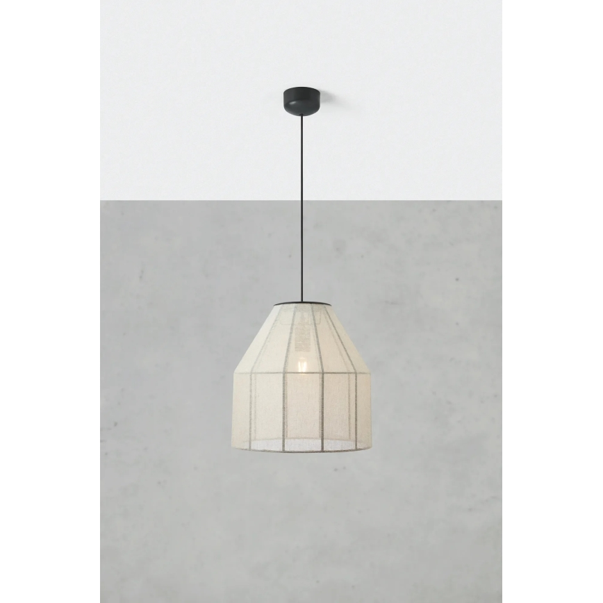 Markslöjd 108956 - Lampada a sospensione con cavo AIKO 1xE27/60W/230V Ø 37 cm crema/nera