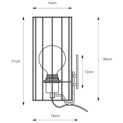 Markslöjd 108960 - Lampada da parete HIKARI 1xE27/60W/230V bianco/nero