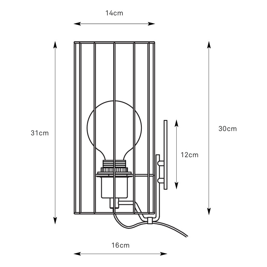 Markslöjd 108960 - Lampada da parete HIKARI 1xE27/60W/230V bianco/nero