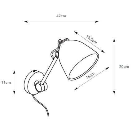 Markslöjd 108964 - Lampada da parete TILT 1xE27/60W/230V grigia