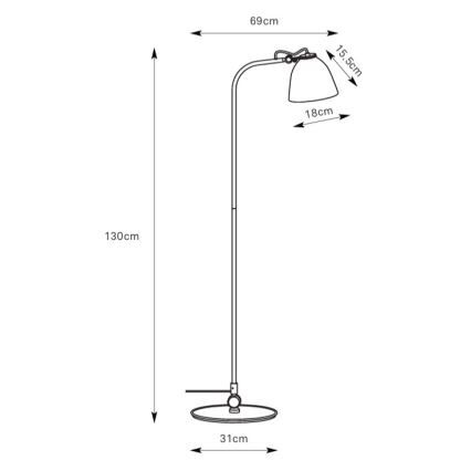 Markslöjd 108966 - Lampada da terra TILT 1xE27/60W/230V grigia