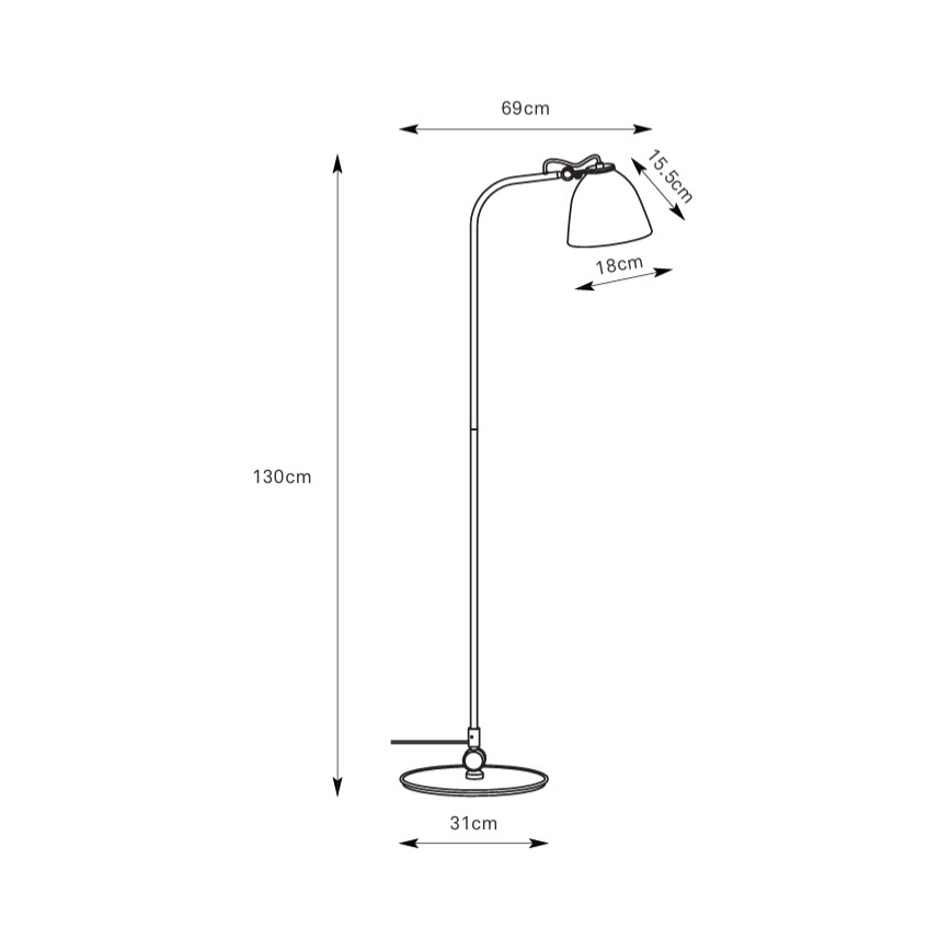 Markslöjd 108966 - Lampada da terra TILT 1xE27/60W/230V grigia